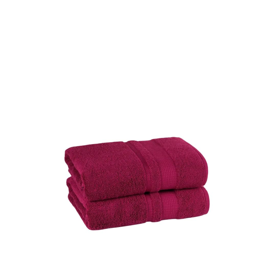 Sterling Mill 600 GSM Turkish Cotton Bath Sheet Pack of 2 Ultra Soft, Highly Absorbent & Durable, Luxury Bath Sheets Ring-Spun Cotton - 100cm x