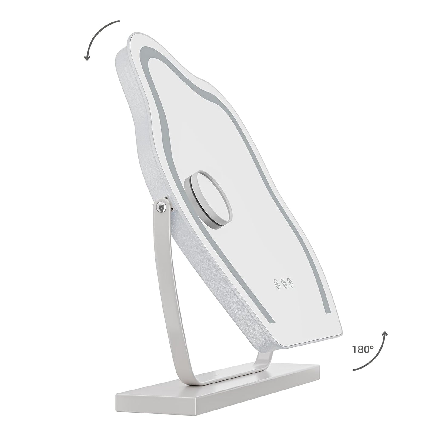 Dripex Hollywood LED Vanity Mirror, Cloud Shaped Rotatable Makeup Mirror with 3 Color Modes Dimmable Strip Light, Touch Screen Control, Illuminate