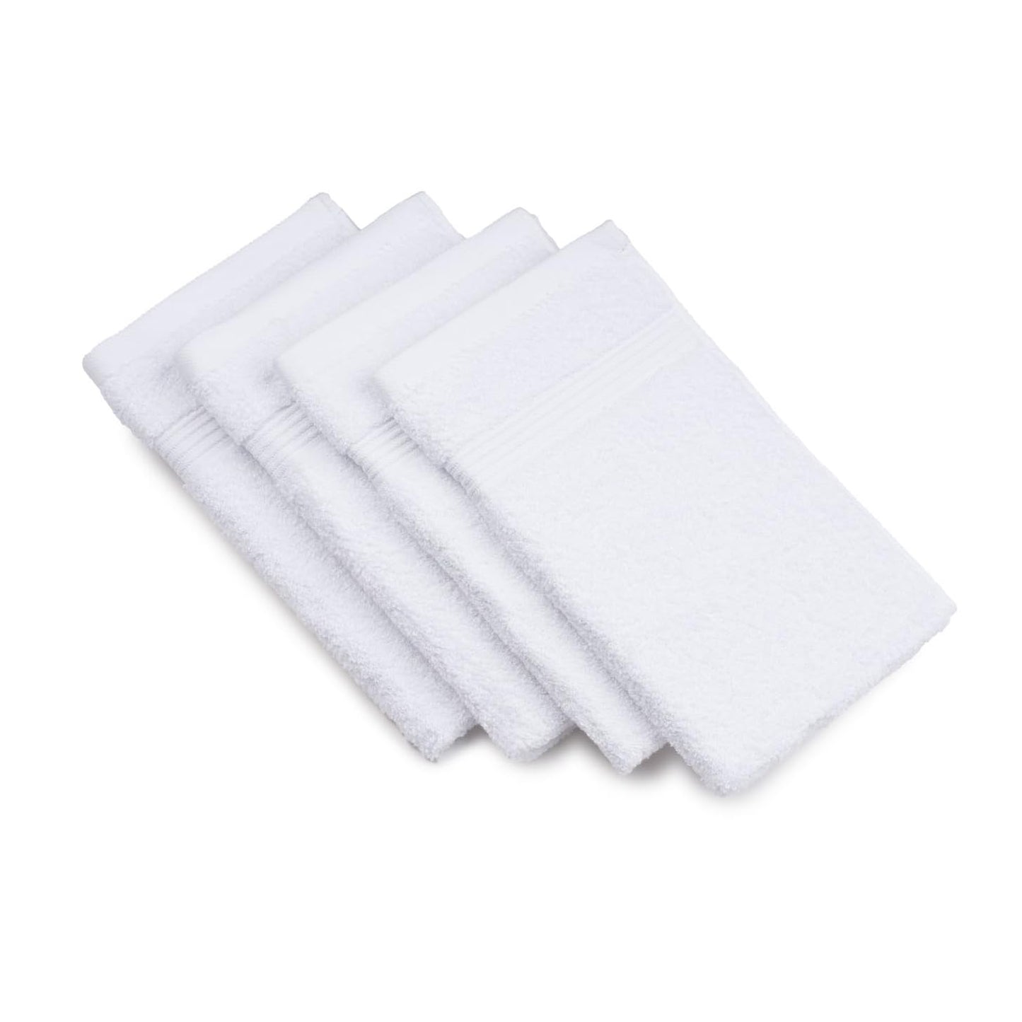 G?zze - Set of 4 New York Guest Towels, Luxuriously Soft and Absorbent, 100% Cotton, 30 x 50 cm - White