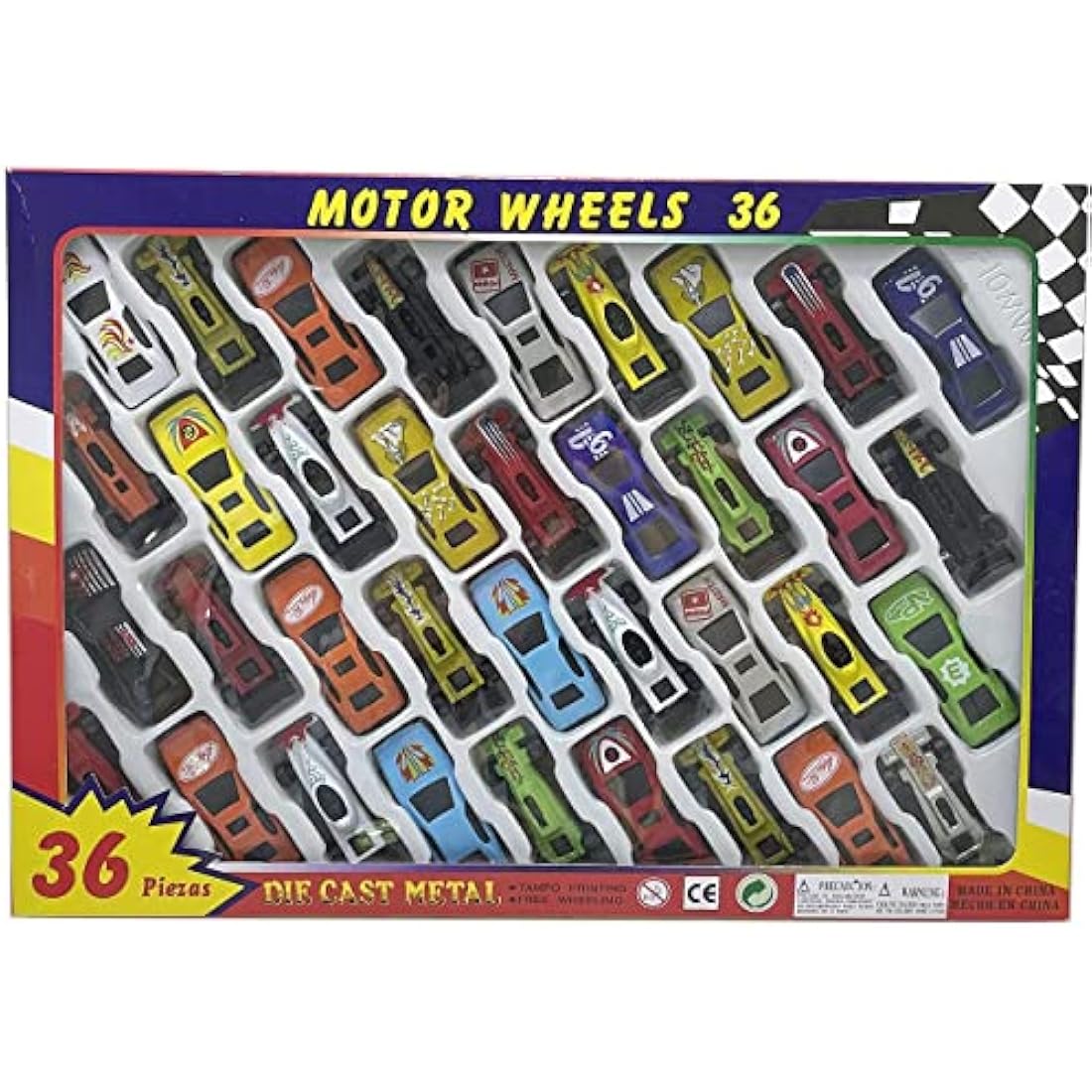 Ram© 36 Piece Die Cast Metal Toy Cars Childrens Pretend Play Race Cars Toys