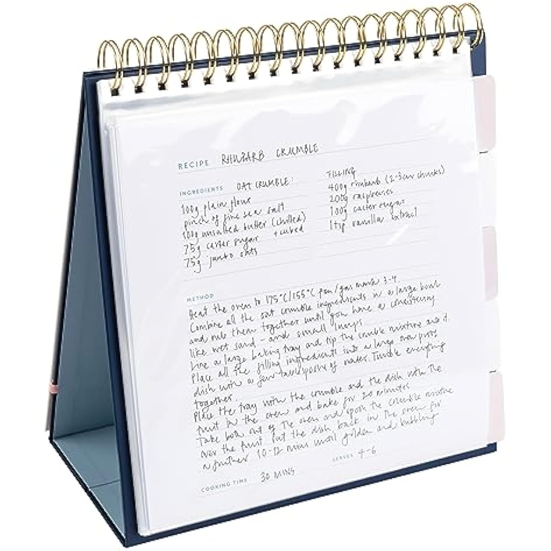 Busy B Recipe File - Spot - Flip Top Recipe Organiser with Built-in Stand, 16 Recipe Cards, Plastic Sleeves, Index Cards and Space for 80 Recipes - FSC® Certified