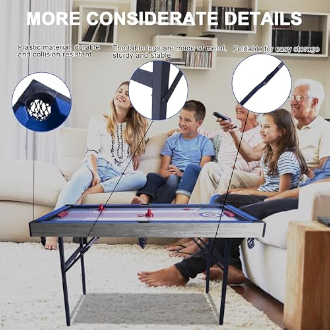 HLC Foldable Game Tables for Family Fun, Space-Saving Entertainment Center for Kids & Adults
