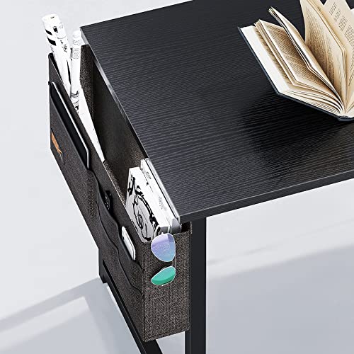 ODK Computer Writing Desk, Sturdy Home Office PC Table, Work Desk with Storage Bag and Headphone Hook (Black, 120 x 48 cm)