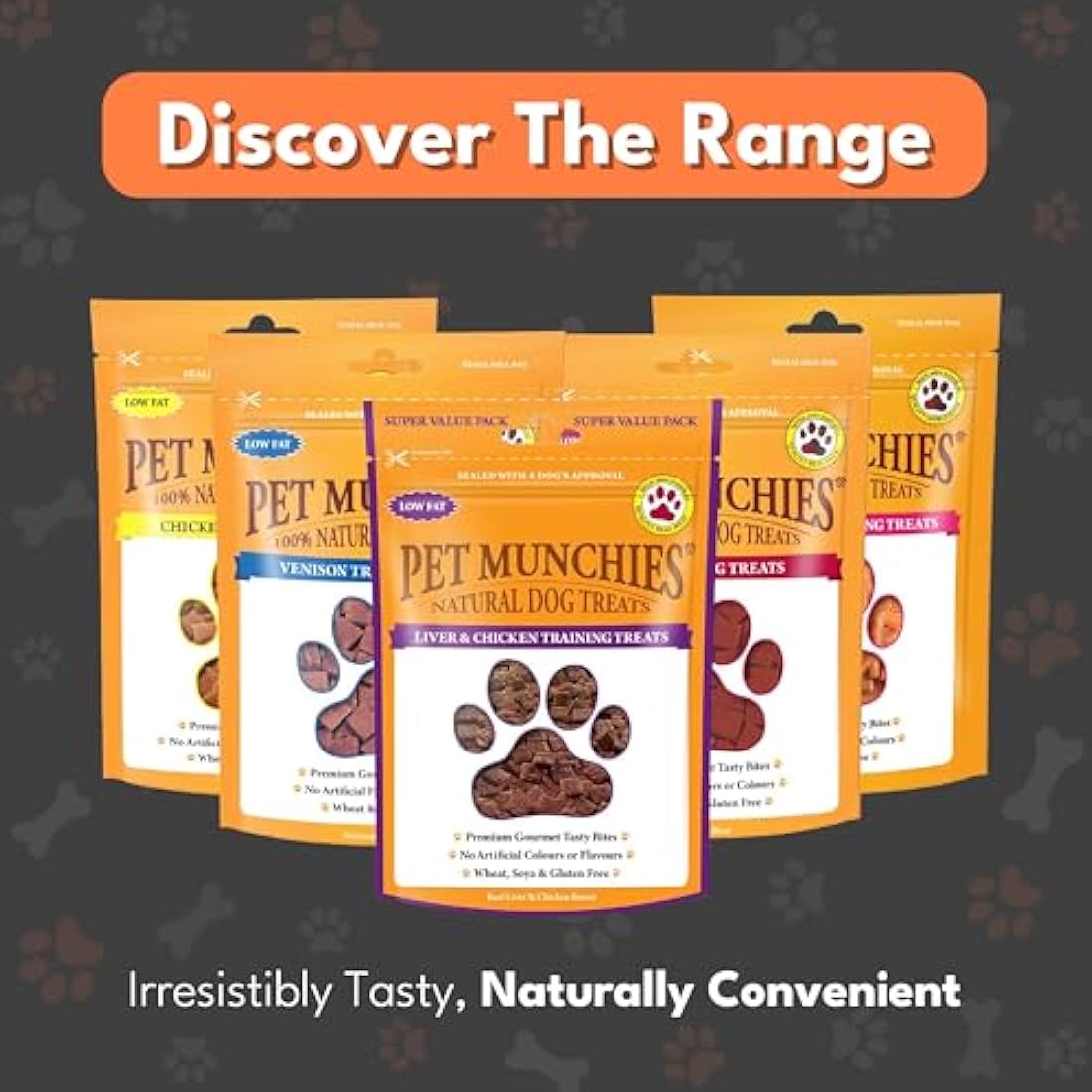 Pet Munchies Liver and Chicken Dog Training Treats, Grain Free Tasty Bites with Natural Real Meat, Low in Fat and High in Protein 150g