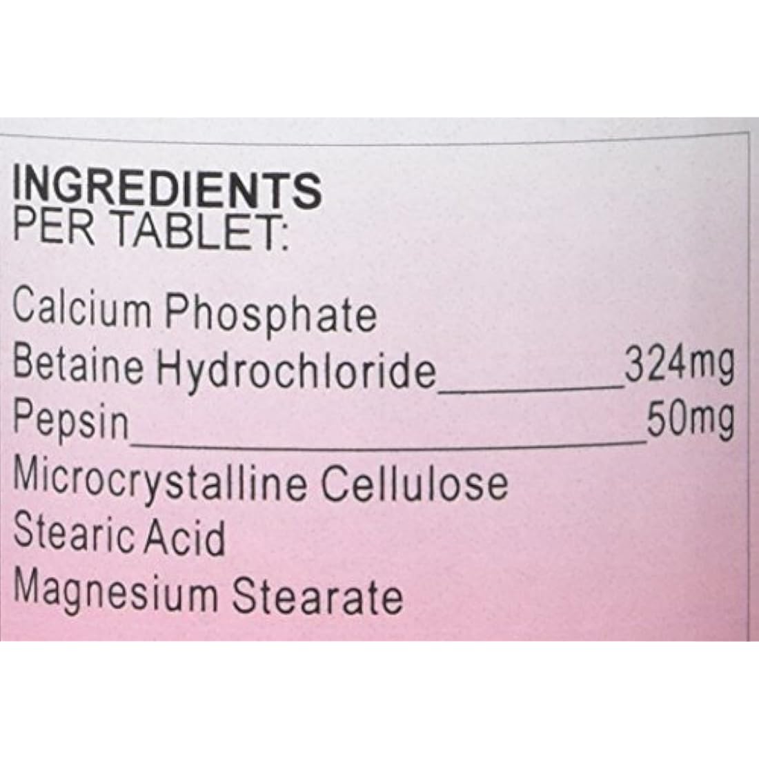 Health Plus Betaine Hcl + Pepsin Digestive Health Supplement - 180 Tablets