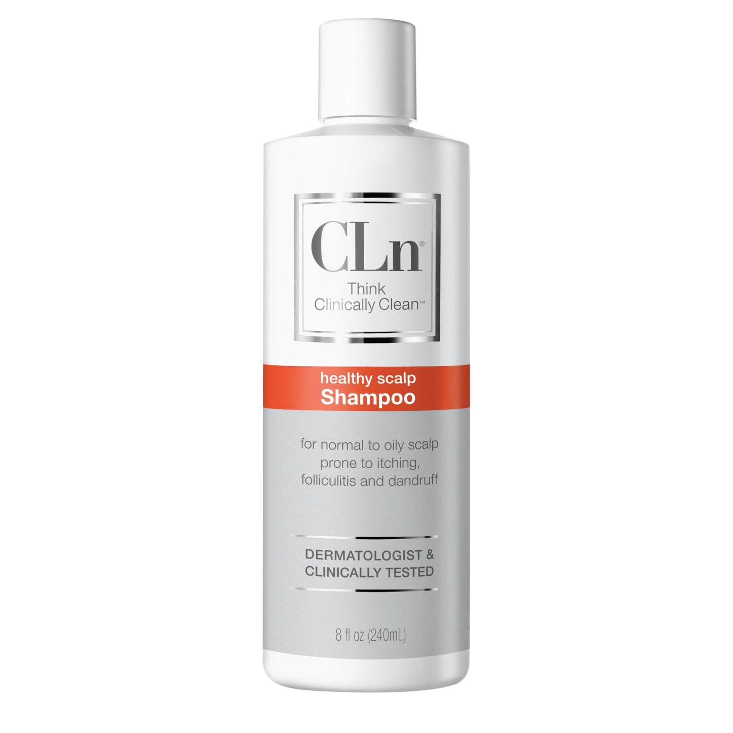 CLn Shampoo - Clarifying Formula for Normal to Oily Scalp Prone to Folliculitis, Dandruff, Itchy & Flaky Scalp, Fragrance-Free & Paraben-Free, 240ml