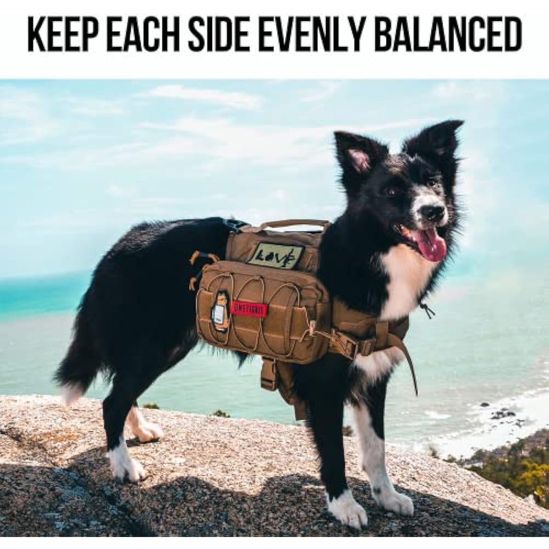 OneTigris Mammoth Dog Backpack 2.0 Version Tear Camping Hiking Dog Backpack for M/L Size Dogs (Brown, M)