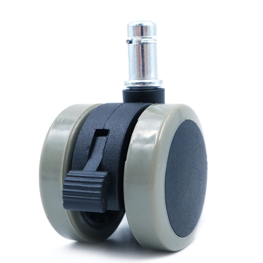 WANGCL Office Chair Casters Floor Protecting Rubber (Set of 5) 50 MM Castor Wheels with Standard Stem Size (Gray)