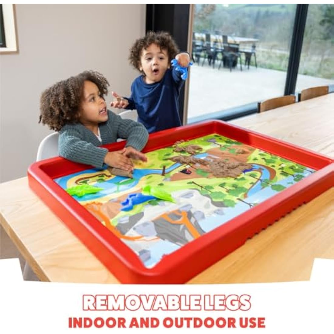 Toyrific Play Tray Activity Table for Kids, Sensory Play, Kids Messy Table, Water and Sand Play, Outdoor and Indoor Use