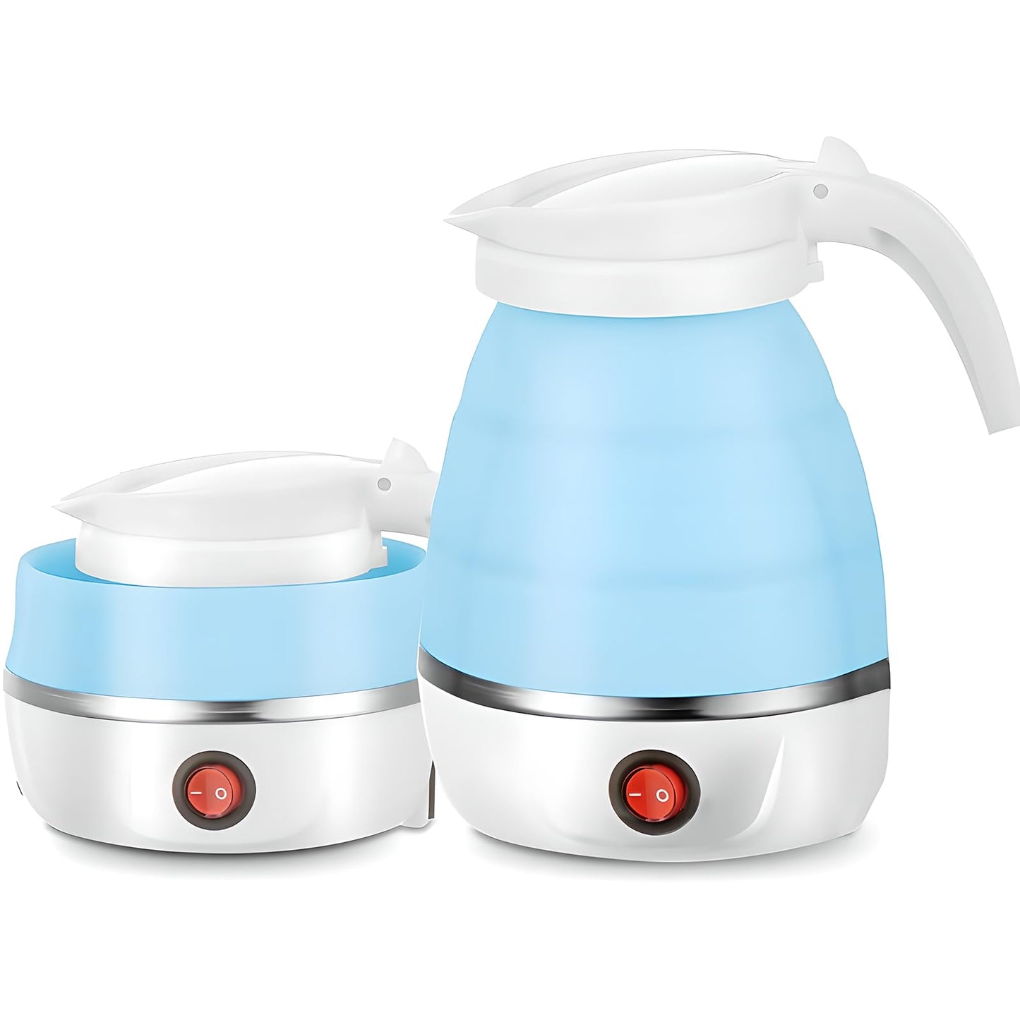 AHDXKUE Foldable Electric Mini Kettle, 600ML Silicone Travel Tea & Coffee Maker, Portable with Separable Power Cord for Outdoor Hiking & Camping