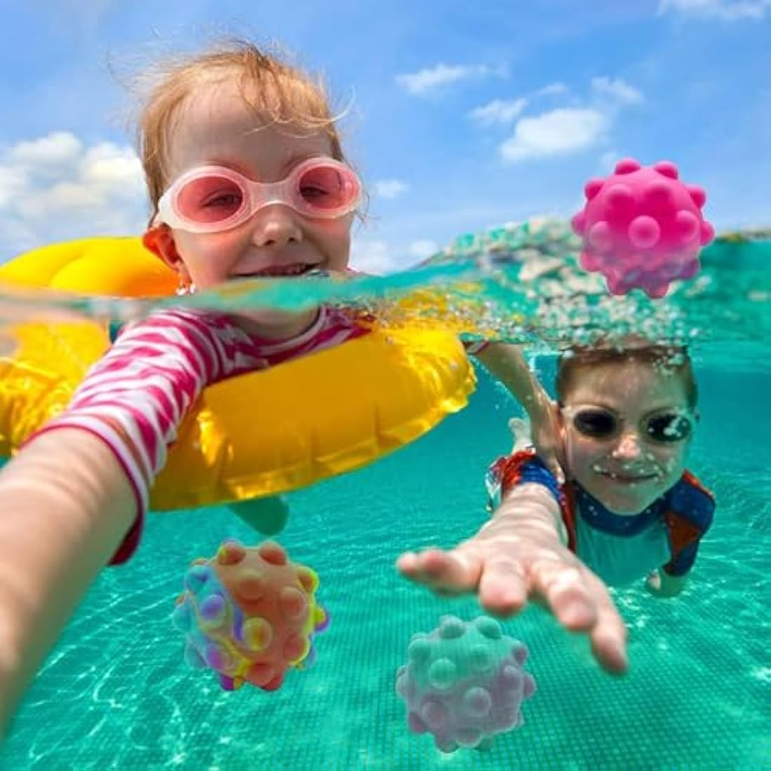 12 Pcs Pop Stress Ball Fidget Toys, 3D Push Bubbles Silicone Sensory Bubbles Balls for Kids, Sensory Pressure Ball Toy Anti Anxiety Relieve Stress Fit Kids Adults Hand Exercise (Random Color)