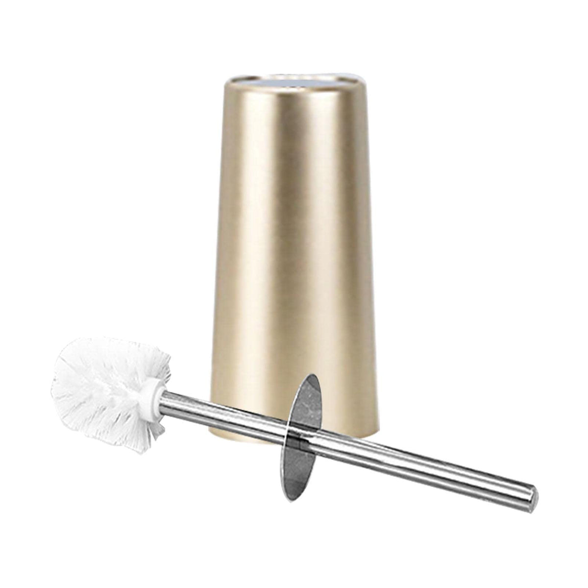 Laluky Toilet Brush & Holder for Bathroom, Ergonomic Stainless Steel Toilet Brush With Holder Hand Guard and Non-Slip Base Free Standing Toilet