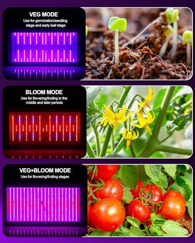 KOSCHEAL KS2000 LED Grow Light Full Spectrum with Samsung LM301B and UV LEDs Daisy Chain Grow Lights for Indoor Plants Greenhouse Hydroponic Growing Lamps with Veg Bloom Switch Quiet Built-In Fan 230W