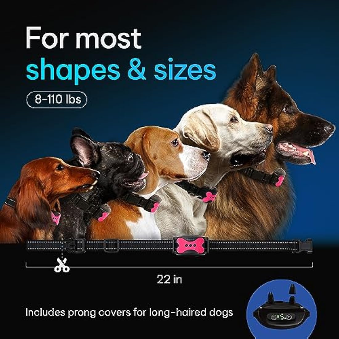 DogRook Dog Bark Collar - Rechargeable Smart Anti Barking Collar for Dogs - Waterproof No Shock Bark Collar for Small/Medium/Large Dogs - Anti Bark Collar for Dogs with 5 Sensitivity Levels