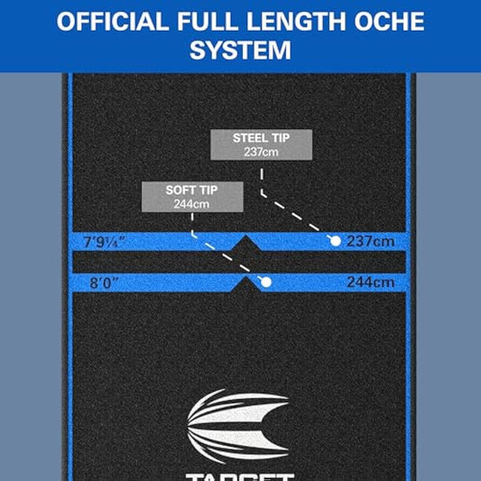 TARGET Darts Dart Mat - World Champions/INK/Mod | Dart Oche Mat with Soft Tip and Steel Tip Throw Line Distances | Non Slip Carpet Mats for Floor and Dart Tips Protection | Darts Accessories UK
