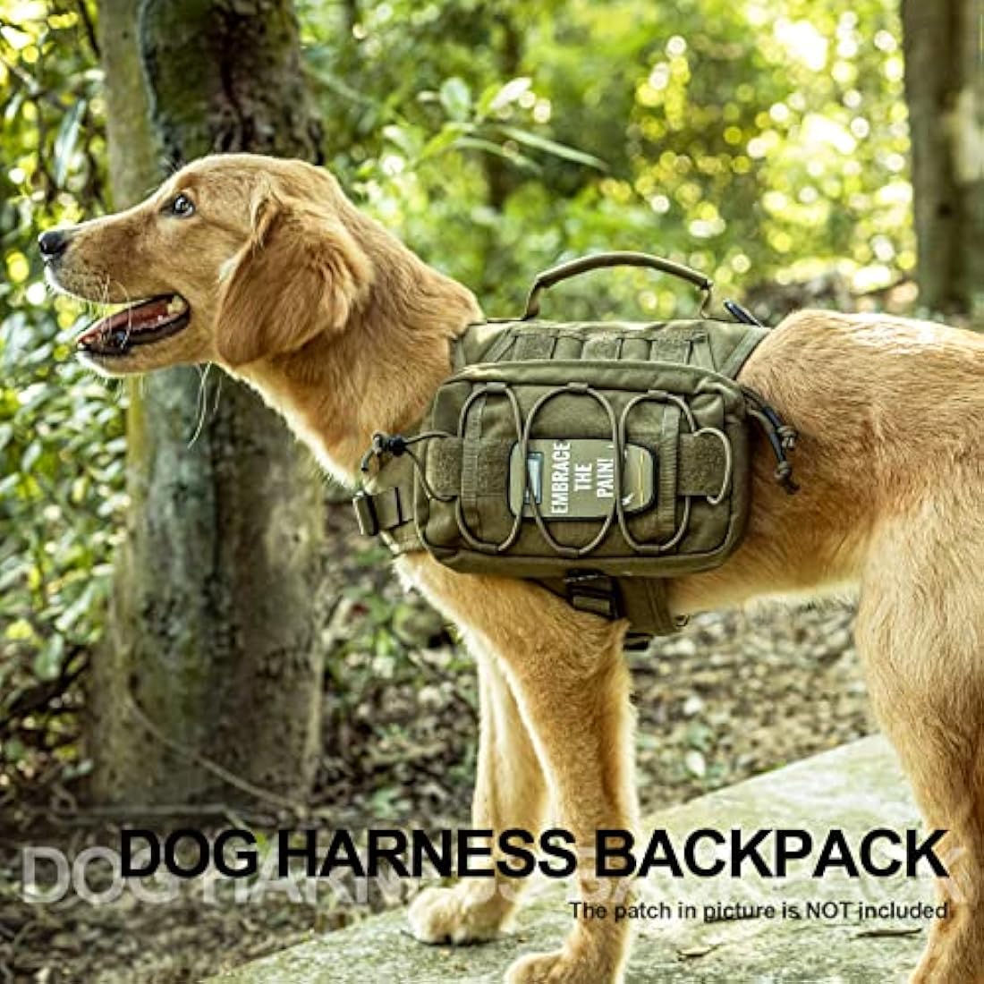 OneTigris Mammoth Dog Backpack 2.0 Version Tear Camping Hiking Dog Backpack for M/L Size Dogs (M, Oliver)