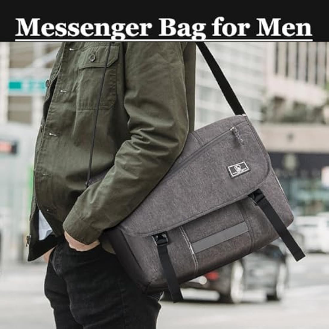 OIWAS Messenger Bags for Men Waterproof Satchel Shoulder Crossbody Man Bag Fits up to 15.6 Inch Laptop for School,Travel,Work