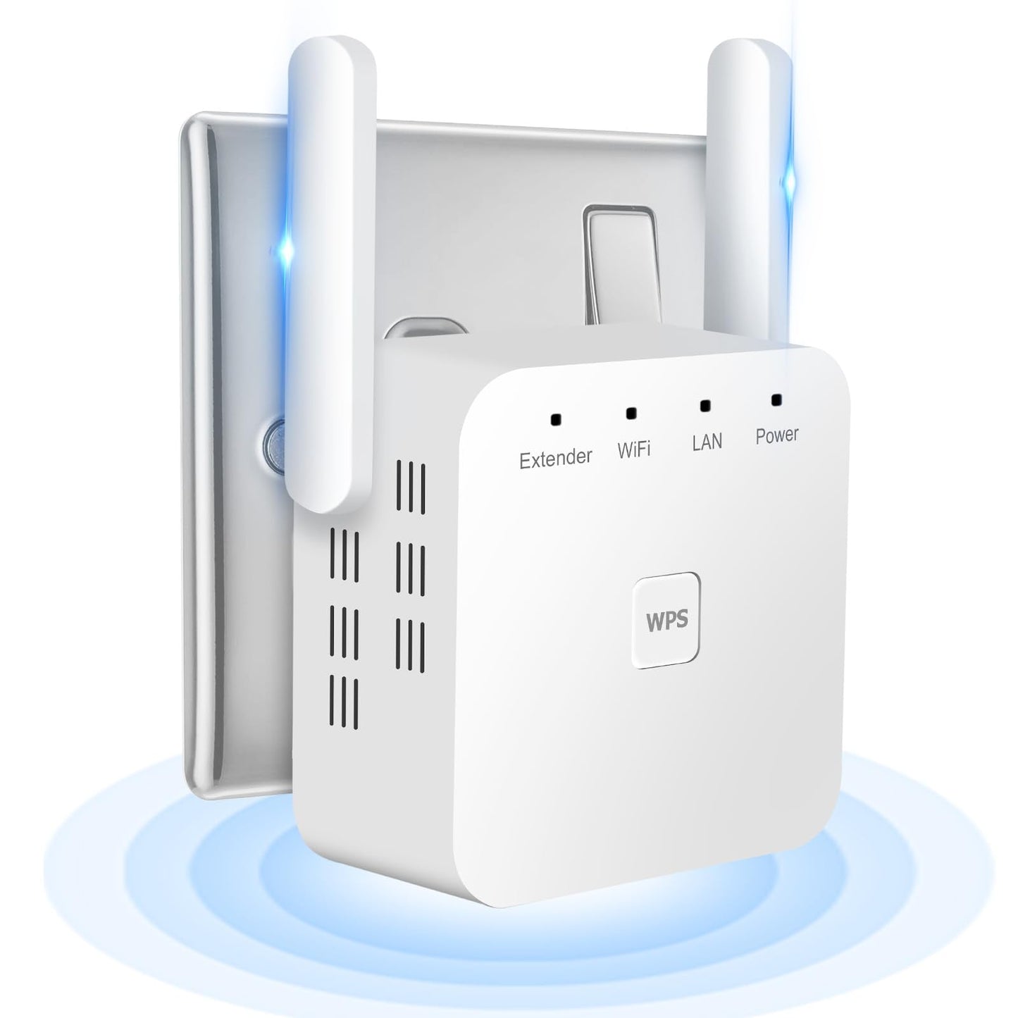 WiFi Extender Booster with Ethernet Port - Plug-In WiFi Booster - WiFi Internet Repeater and Range Extender for Home - Internet Booster, Wireless WiFi