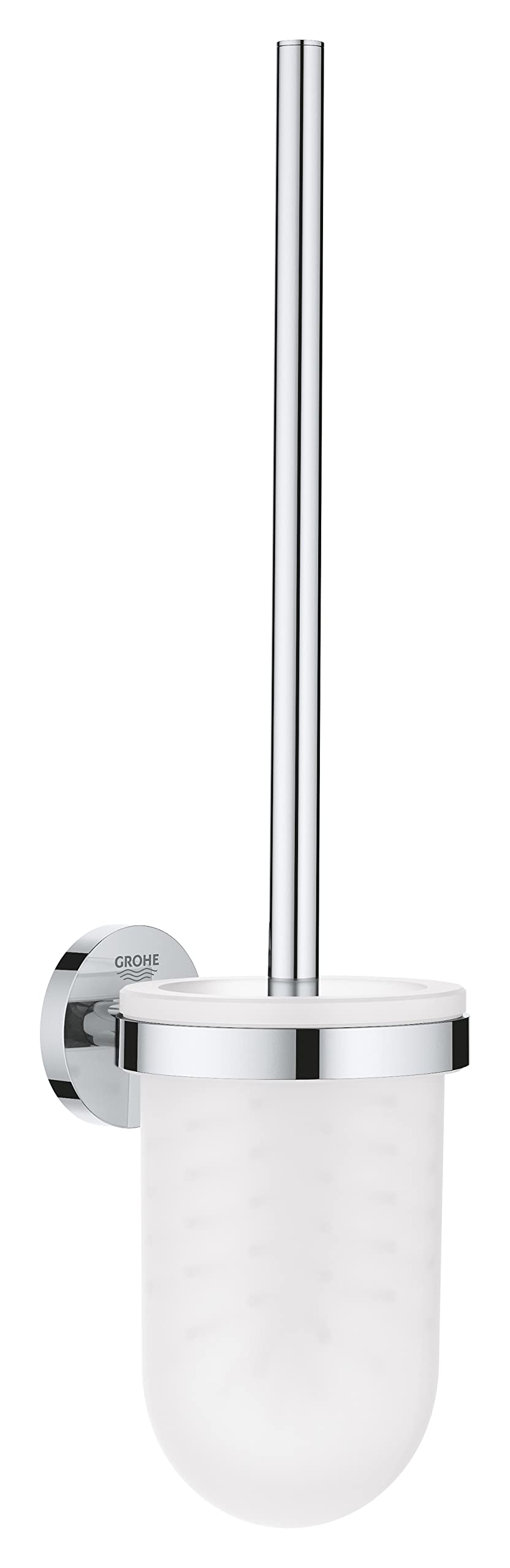 GROHE Start QuickFix Toilet Brush Set (Metal and Glass, Wall Mounted Concealed Fastening, Including Screws and Dowels, Extra Easy to Fit with GROHE