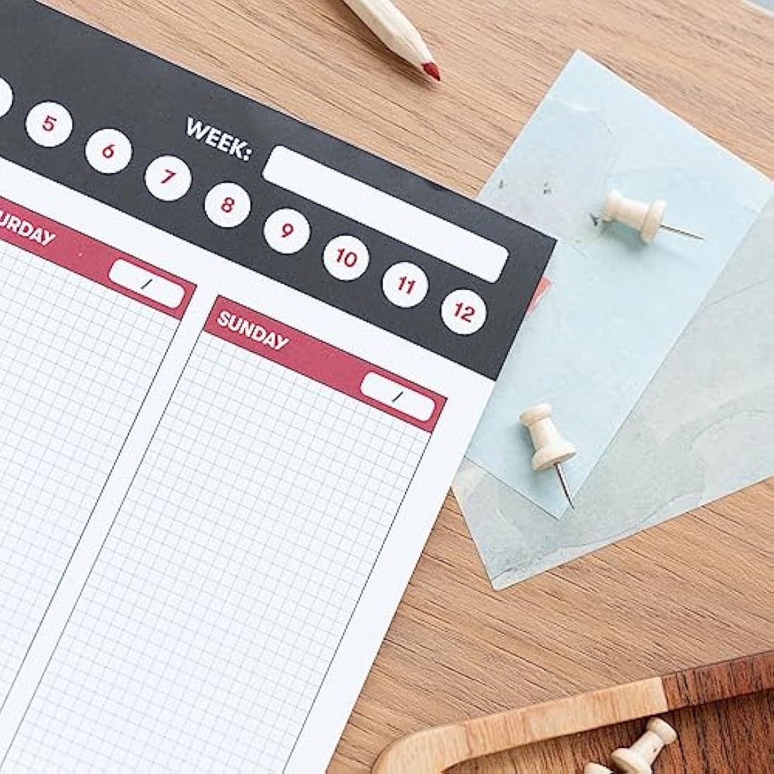 Grupo Erik Weekly Planner A3 | Undated Daily Planner Family, Desk Calendar, 54 Tear Off Pages A3 Notepad | Cute Stationery Gifts