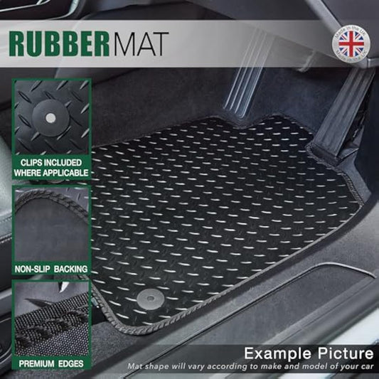 GCM - Car Floor Mats for Honda CR-V 2012-2018 Full Coverage Floor Protection - Anti Slip & Fit Rubber Car Mats with Clips Easy to Clean Heavy Duty for All-Weather- Red Edging, Rubber