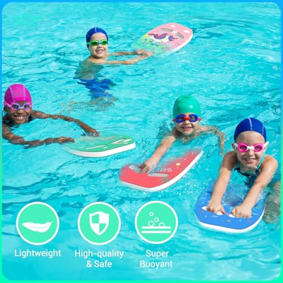 HeySplash Swimming Kickboard, Swimming Floats for Kids and Adults, Children Pool Float Swim Training Equipment Aids, Swimming Exercise for Beginning Swimmers Kick Board, Easy Learn to Swim