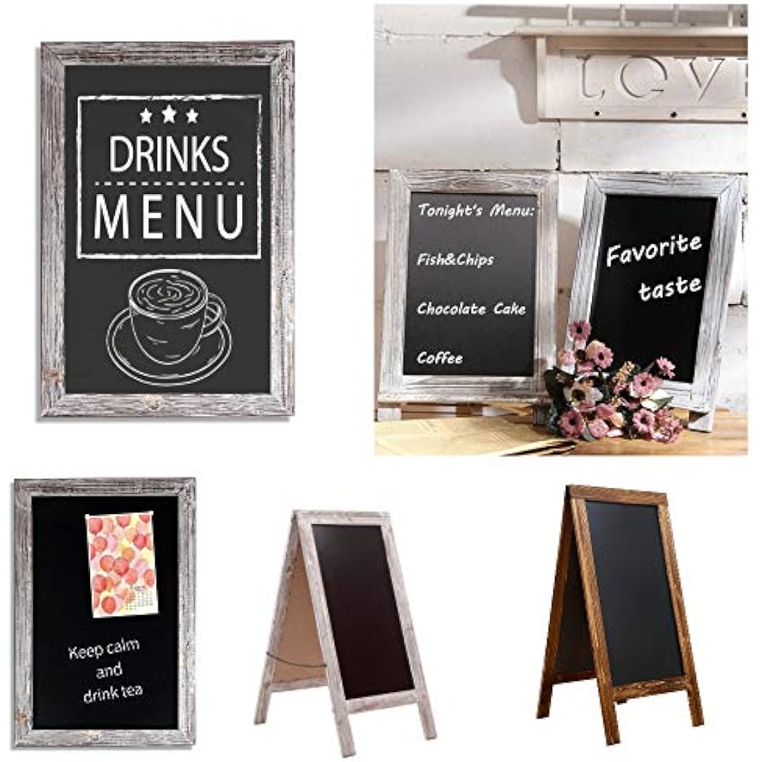 DIPAMKAR H86 CM Pavement Board Advertising A Board Pavement Chalkboard Signs Sandwich Blackboard for Party/Wedding/Cafe Shop/Pub - Normal Chalk & Liquid Chalk