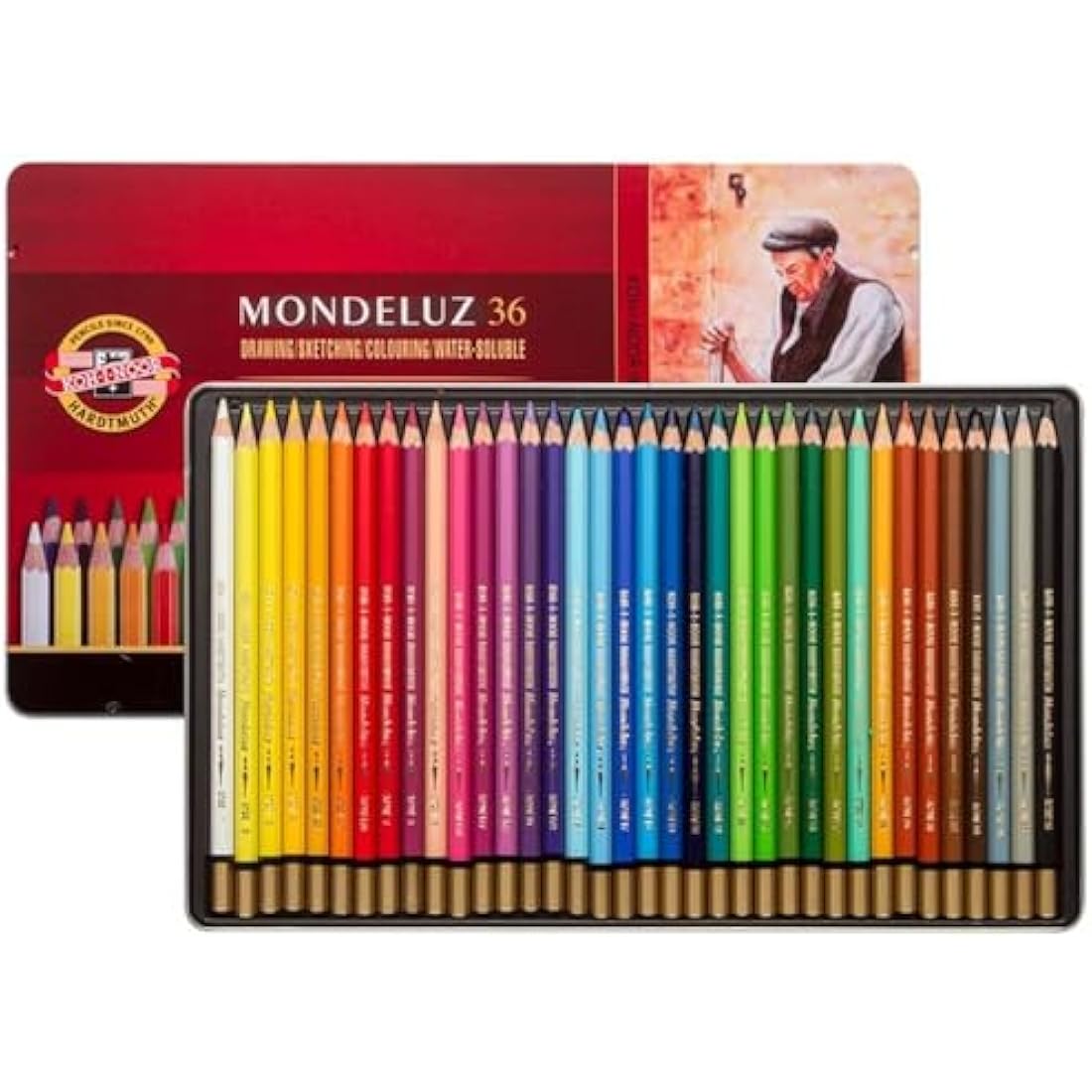 KOH-I-NOOR 3725 Mondeluz Aquarell Coloured Pencils - Assorted Colour (Set of 36)