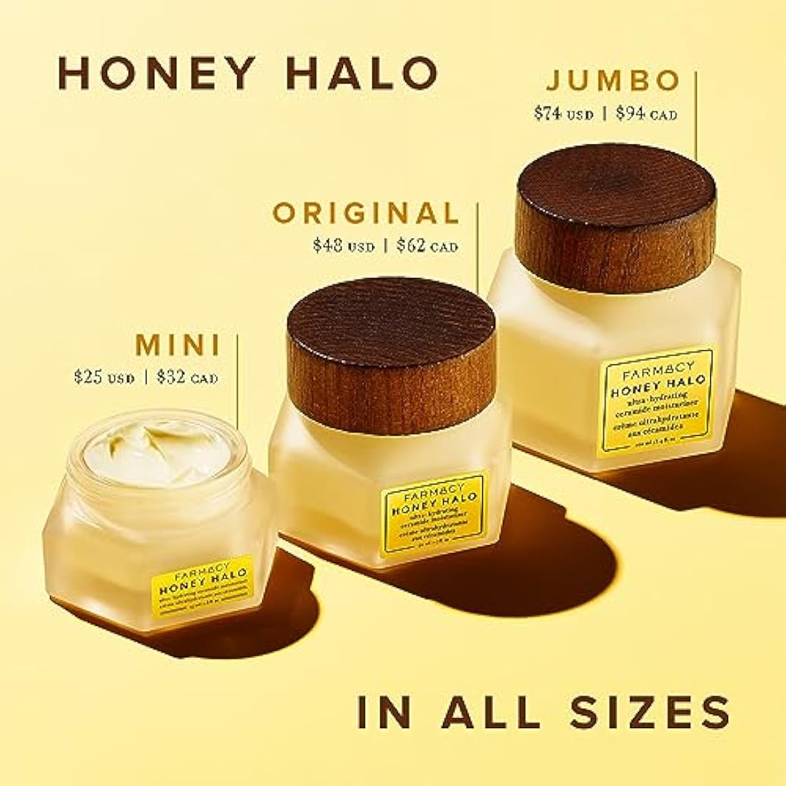 Farmacy Honey Halo Ceramide Face Moisturizer Cream - Hydrating Facial Lotion for Dry Skin (50ml)