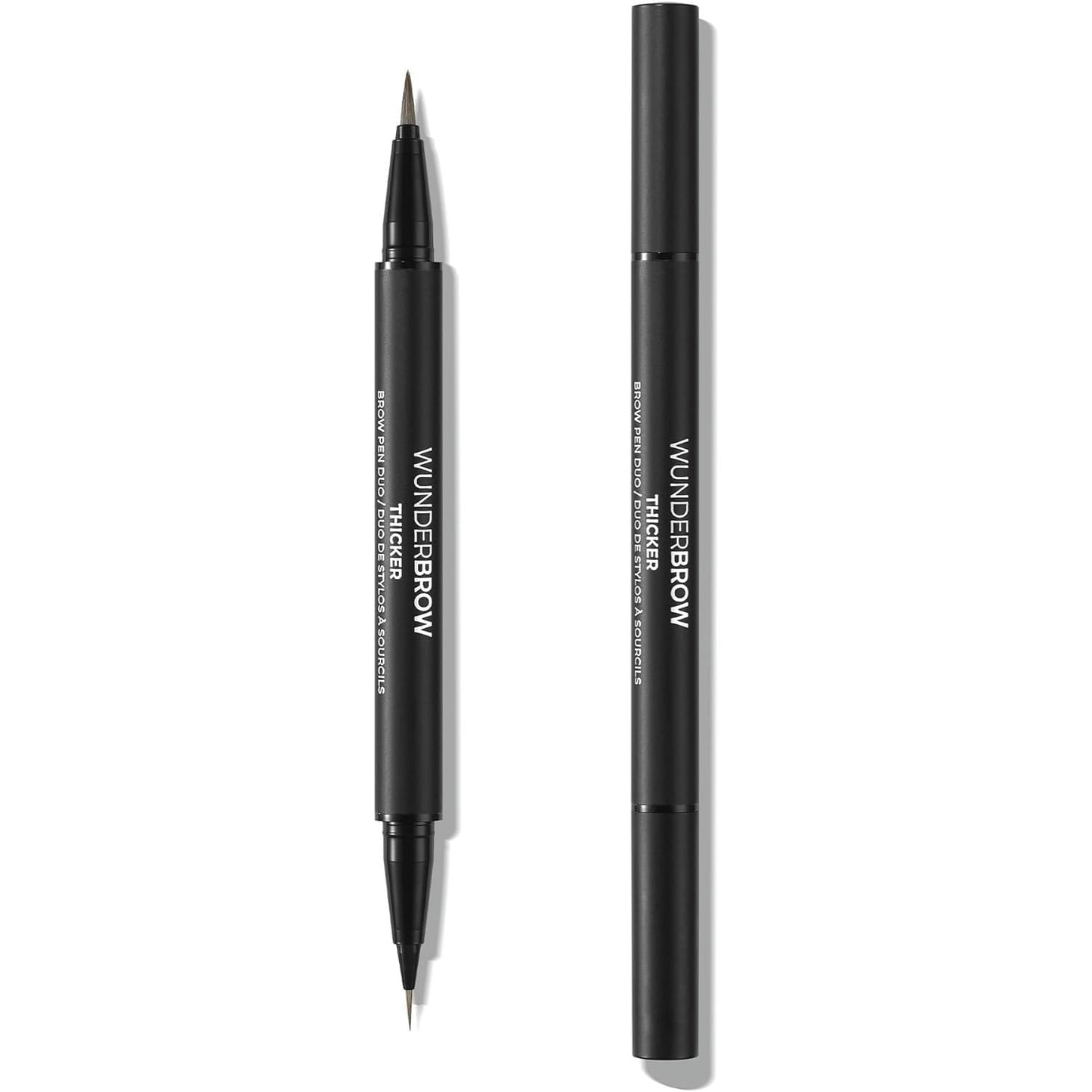 Thicker Brow Pen Duo, Dual Ended Pen Micro Tip & Classic Tip, Smudge Proof, Water Resistant, Vegan & Cruelty Free Brunette