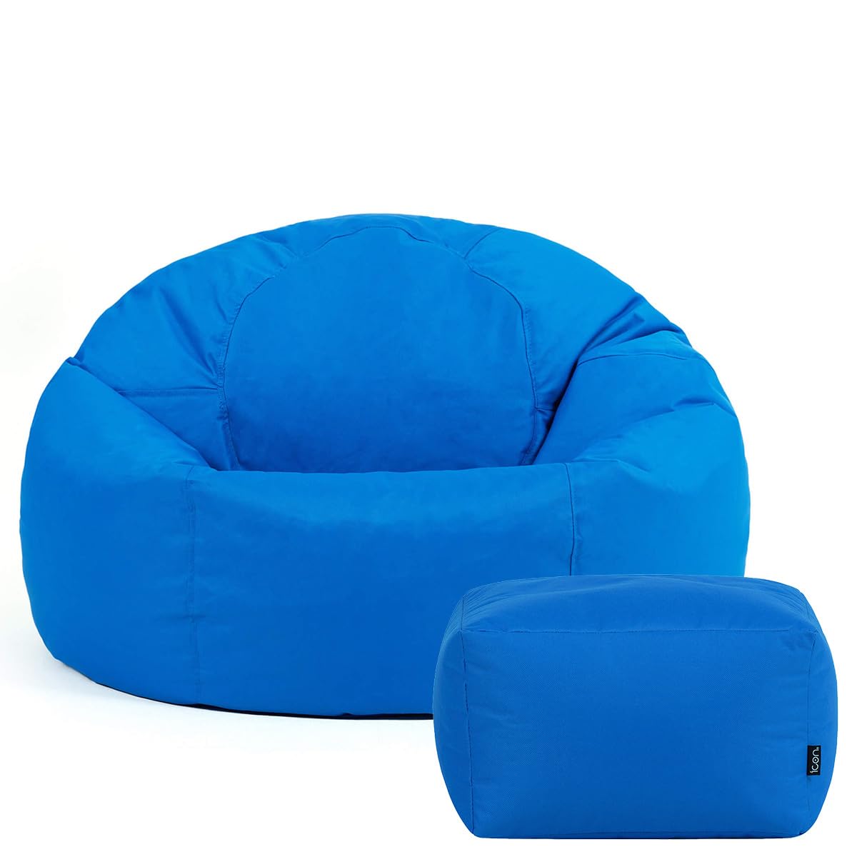Bean Bag Bazaar Kingston Outdoor Bean Bag & Footstool with Filling, Blue