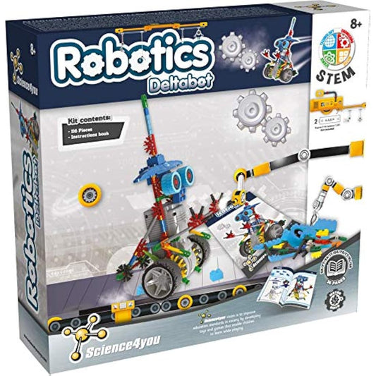 Science4you Robotics Deltabot - Robot Building Toy for Kids Age 8-14, Kit with 117 pieces to Build Your Own Robot and Make it Move, Science Kit and STEM Toy for Kids 8+ years old