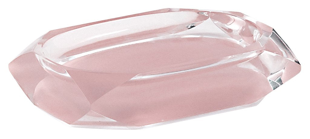 Gedy Chanelle Soap Dish, Resin, Pink, 7.8 x 12 x 2.8
