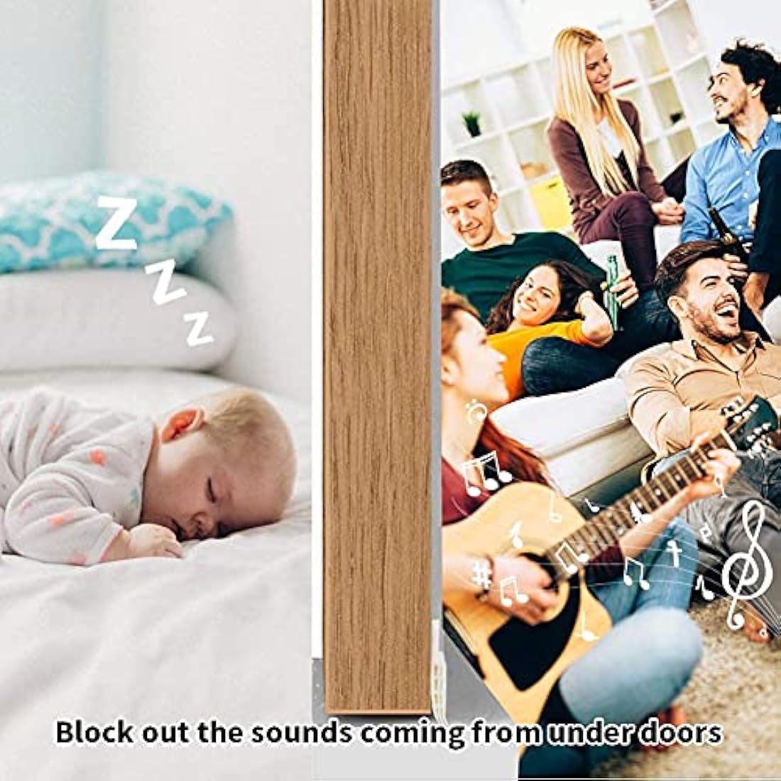 Hulameda Door Draft Excluder Strip, Self Adhesive Draft Excluder Tape for Noise Proof and Energy Saving, Door Bottom Seal Strip to Prevent Bugs Coming (Brown/2" Width x 39" Length)