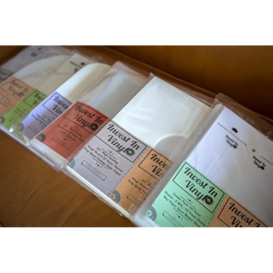 Invest In Vinyl 100 Clear Plastic Protective LP Outer Sleeves 3 Mil. Vinyl Record Sleeves Album Covers 12.75" x 12.5" Provide Your LP Collection with The Proper Protection