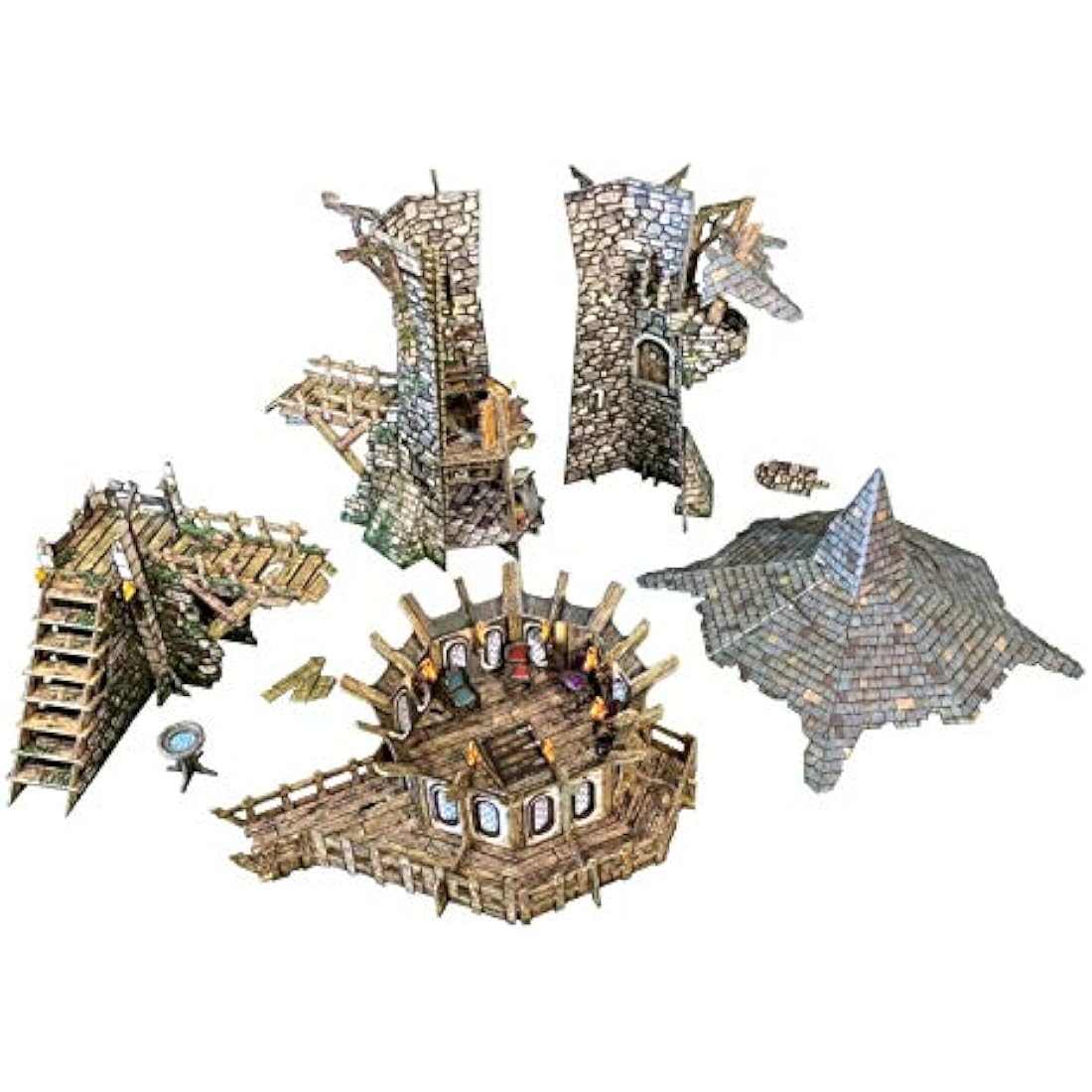 Battle Systems - Modular Fantasy Scenery - Perfect for Roleplaying and Wargames - Multi Level Tabletop Terrain for 28 mm Miniatures - Colour Printed Model Diorama - DnD Warhammer (Wizards Tower)