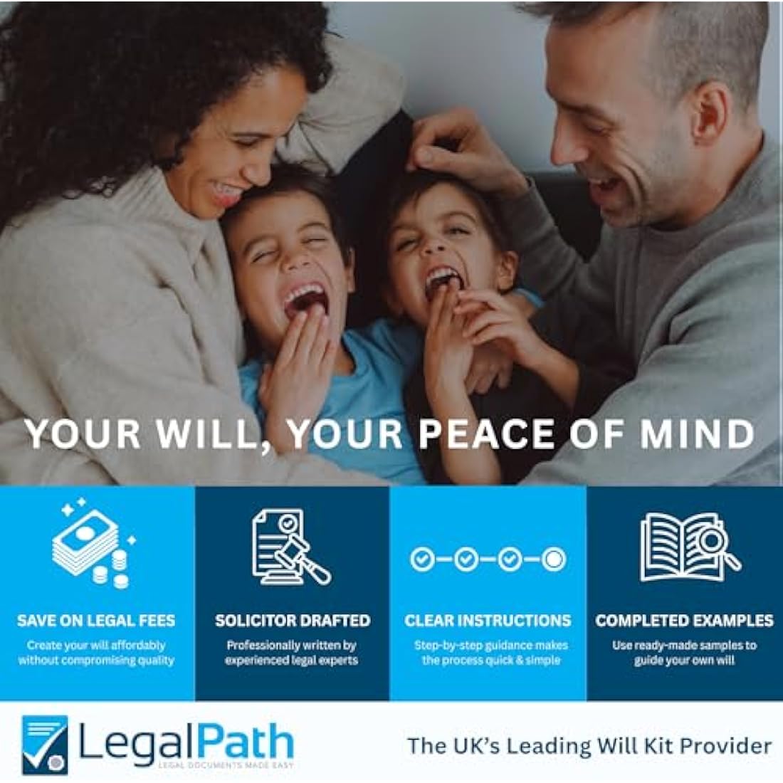 Double Pack Essential Last Will and Testament (DIY Will Kit UK) - Really Simple to Complete & Includes Comprehensive Guide 2025-26 Edition by LegalPath®