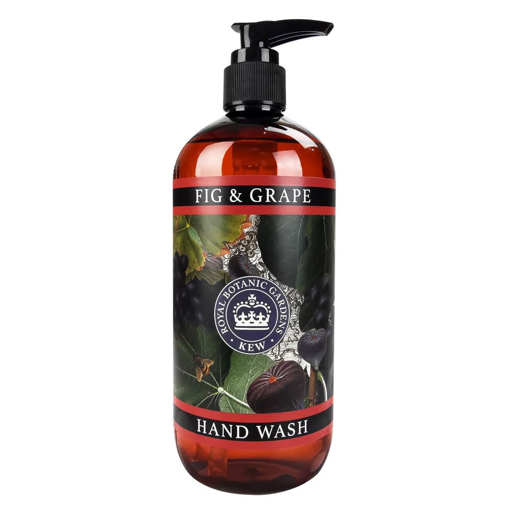 The English Soap Company Kew Gardens Hand Wash, Refreshing Botanical Wash with a Rich Lather, Enriched with Soothing Aloe Vera and Vitamin E, Fig and