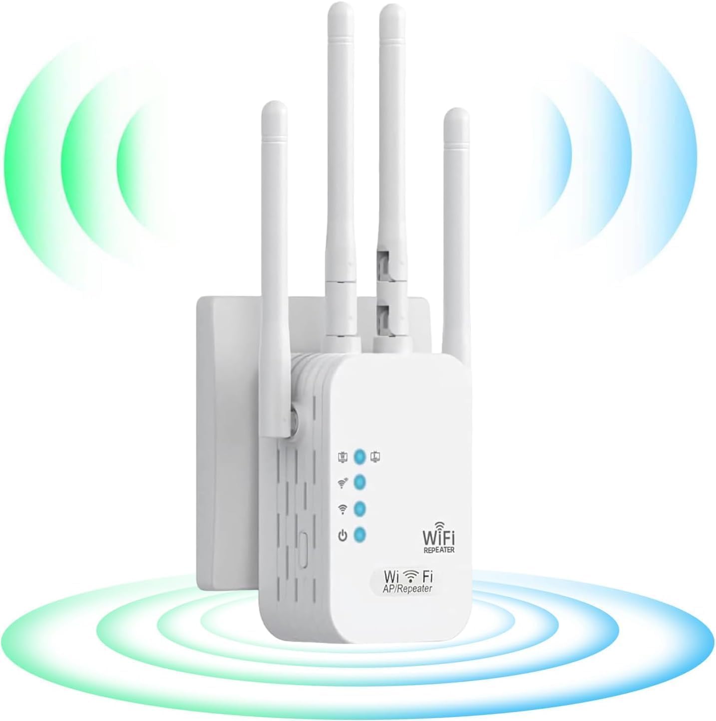 WiFi Booster Range Extender 1200Mbps, WiFi Signal Amplifier Dual Band 5GHz & 2.4GHz, 4 Antennas WIFI Signal Booster Repeater with Ethernet Port,