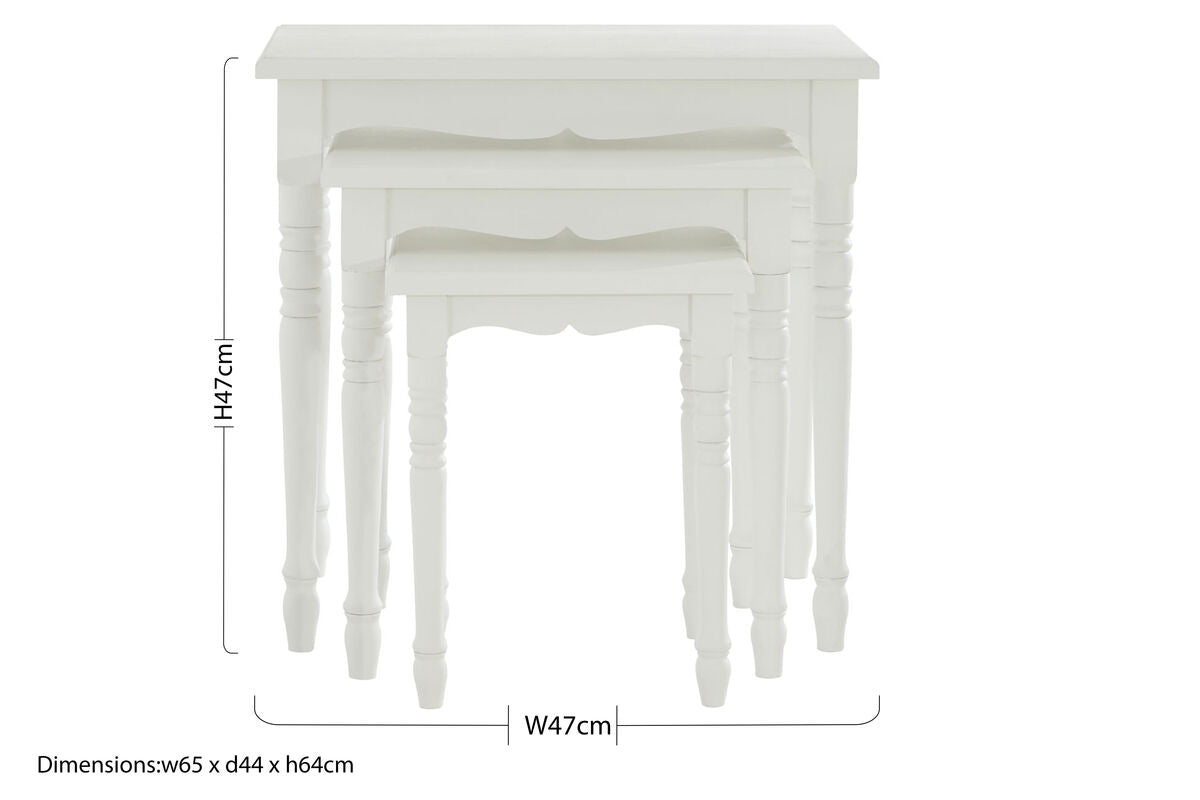 Hendra White Set Of Three Nesting Tables