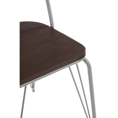 Grey Metal Frame and Elm Wood Chair | District