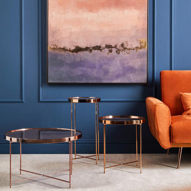 Allure Large Pink Mirror Side Table