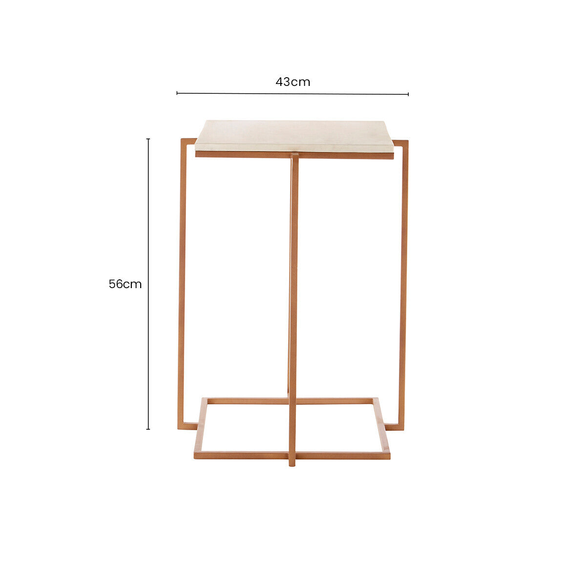 Shalimar Side Table With Gold Finish Legs
