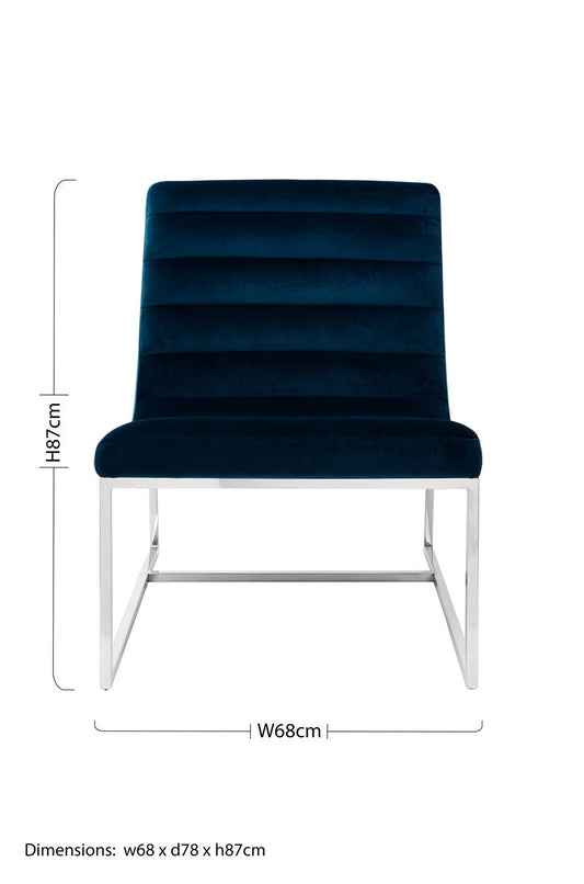 Vogue Midnight Velvet Curving Profile Lounge Chair