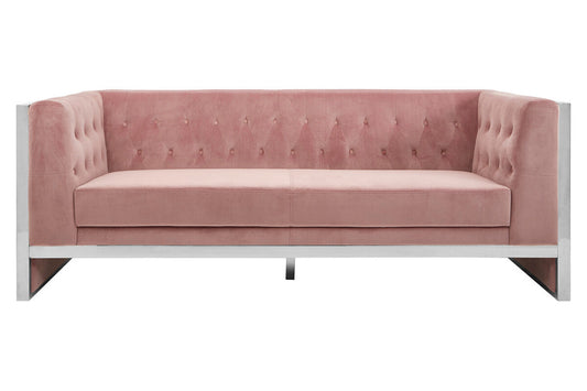 3 Seater Pink Velvet Sofa | Vogue