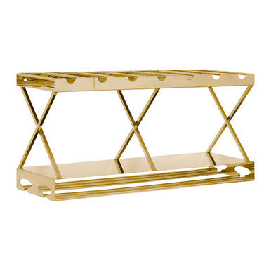 2 Tier 7 Bottle Gold Finish Wine Rack | Novo