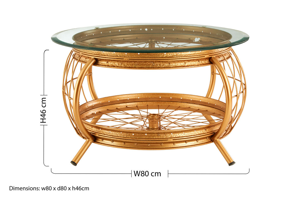 Mantis Gold Finish Coffee Table
