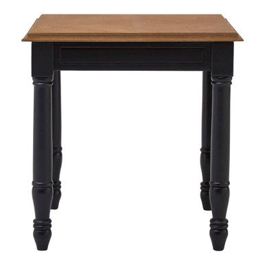 Black Side Table with Textured Bayur Wood and Carved Detail | Loire