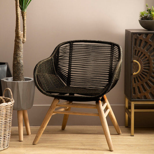 Sisal Black Rope Armchair
