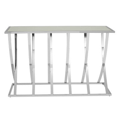 Silver Console Table with Mirrored Top | Reena